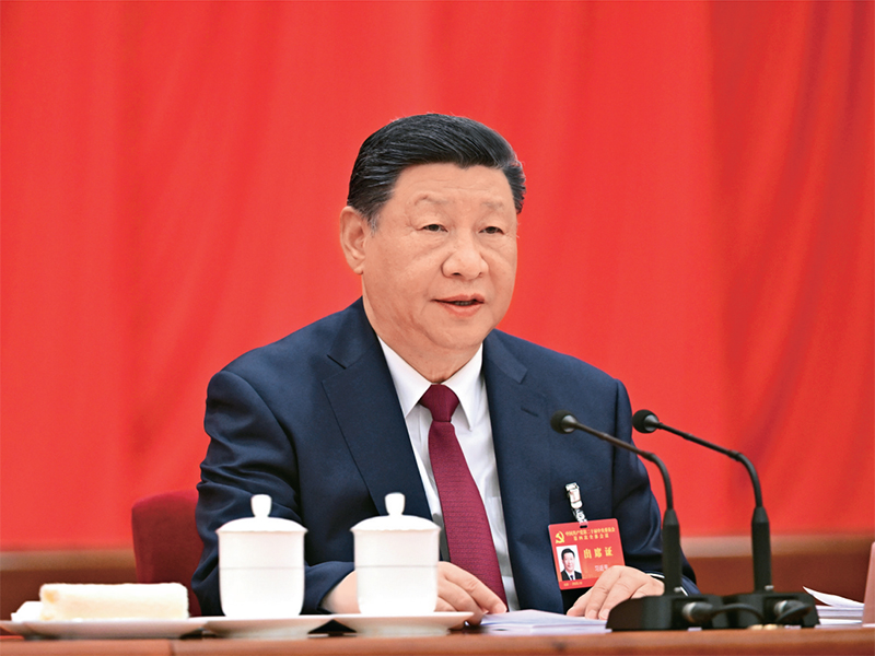 中国共产党第二十届中央委员会第四次全体会议，于2025年10月20日至23日在北京举行。中央委员会总书记习近平作重要讲话。 新华社记者 谢环驰/摄